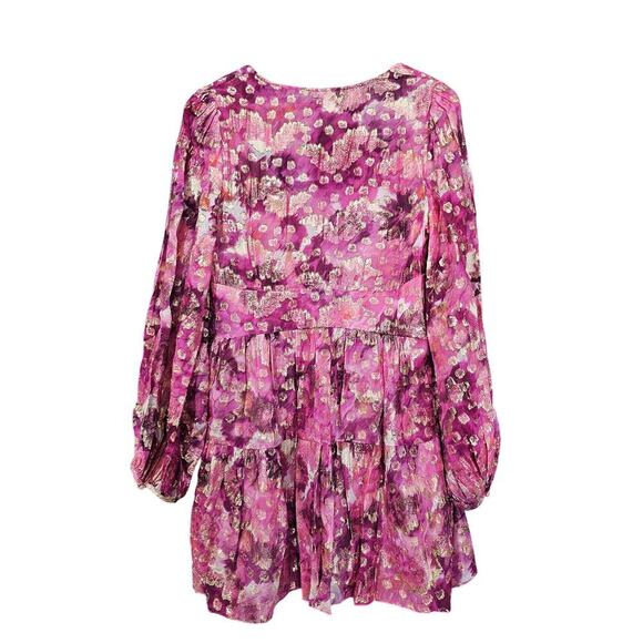 LoveShackFancy Willis Metallic Mini Dress Pre-Dawn Sky Size Medium - Picture 6 of 8